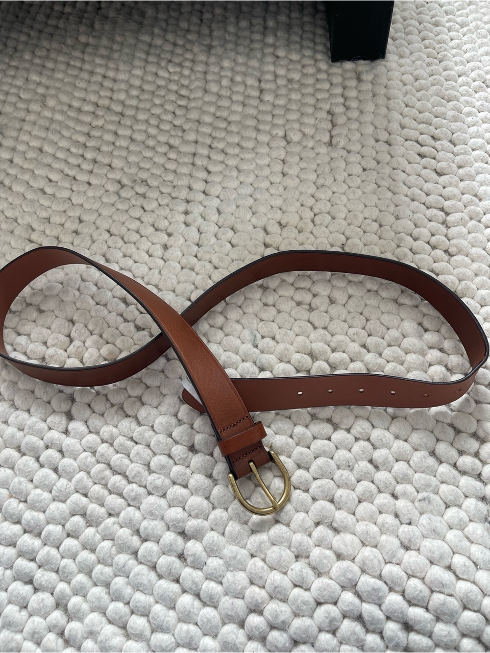 Madewell Brown Leather Women's Belt with Brass Buckle